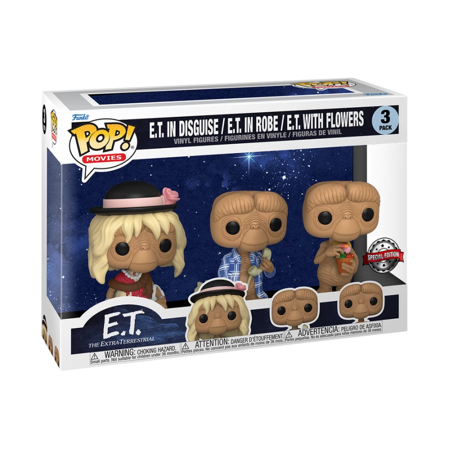 Funko POP! Movies 3 Pack E.T. The Extra-Terrestrial E.T. In Disguise / E.T. In Robe / E.T. With Flowers Special Edition 2 Funko POP! Movies 3 Pack E.T. The Extra-Terrestrial E.T. In Disguise / E.T. In Robe / E.T. With Flowers Special Edition - immagine 2